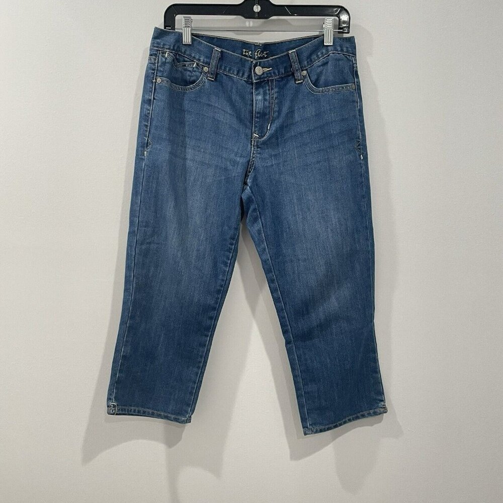 Old Navy The Flirt Mid-Rise Blue Denim Crop Jeans Pants Size 10
